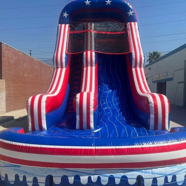 19ft Single Lane Patriot Inflatable Water Slide Rental - Image 2