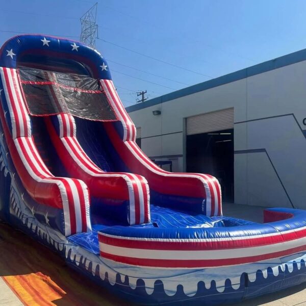19ft Single Lane Patriot Inflatable Water Slide Rental - Image 4