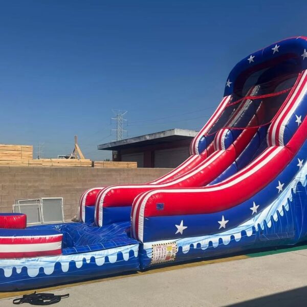 19ft Single Lane Patriot Inflatable Water Slide Rental
