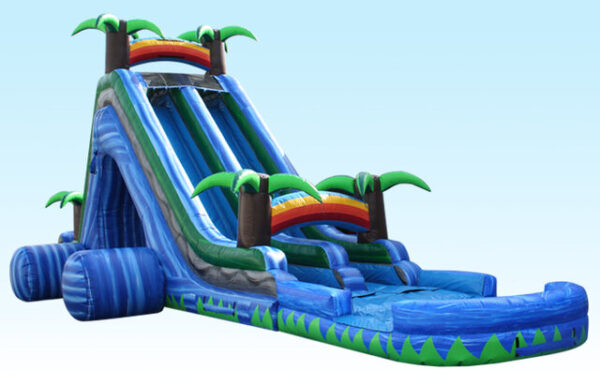 98 FT Inflatable Obstacle Course with 24 FT Dual Lane Slide