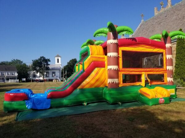 Tropical Bounce House Combo Wet Inflatable Water Slide - Image 2