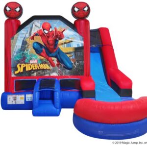Spiderman Bounce House Combo Wet Inflatable Water Slide
